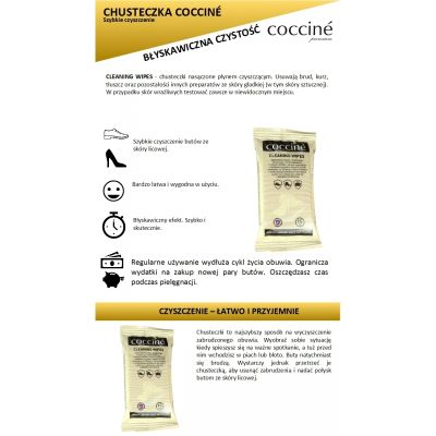 Coccinè Cleaning Wipes – Кърпи за почистване на обувки, 15 броя