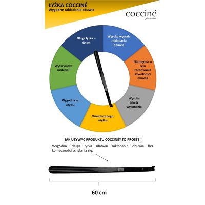 Coccinè Shoe Horn - Дълга пластмасова обувалка, черна
